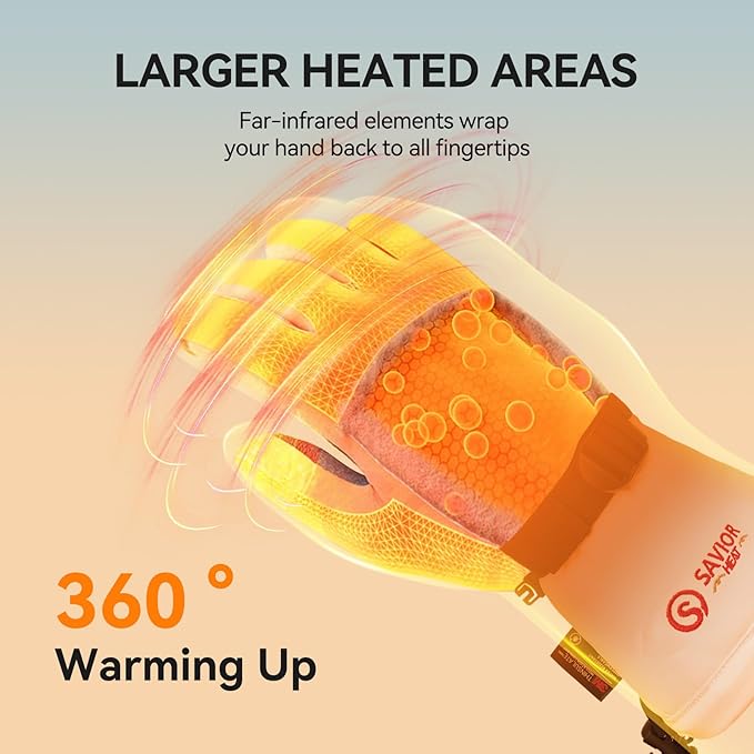 SAVIOR HEAT Heated Gloves 2.0 For Men Women with 7.4V 3000mAh Fast Charging