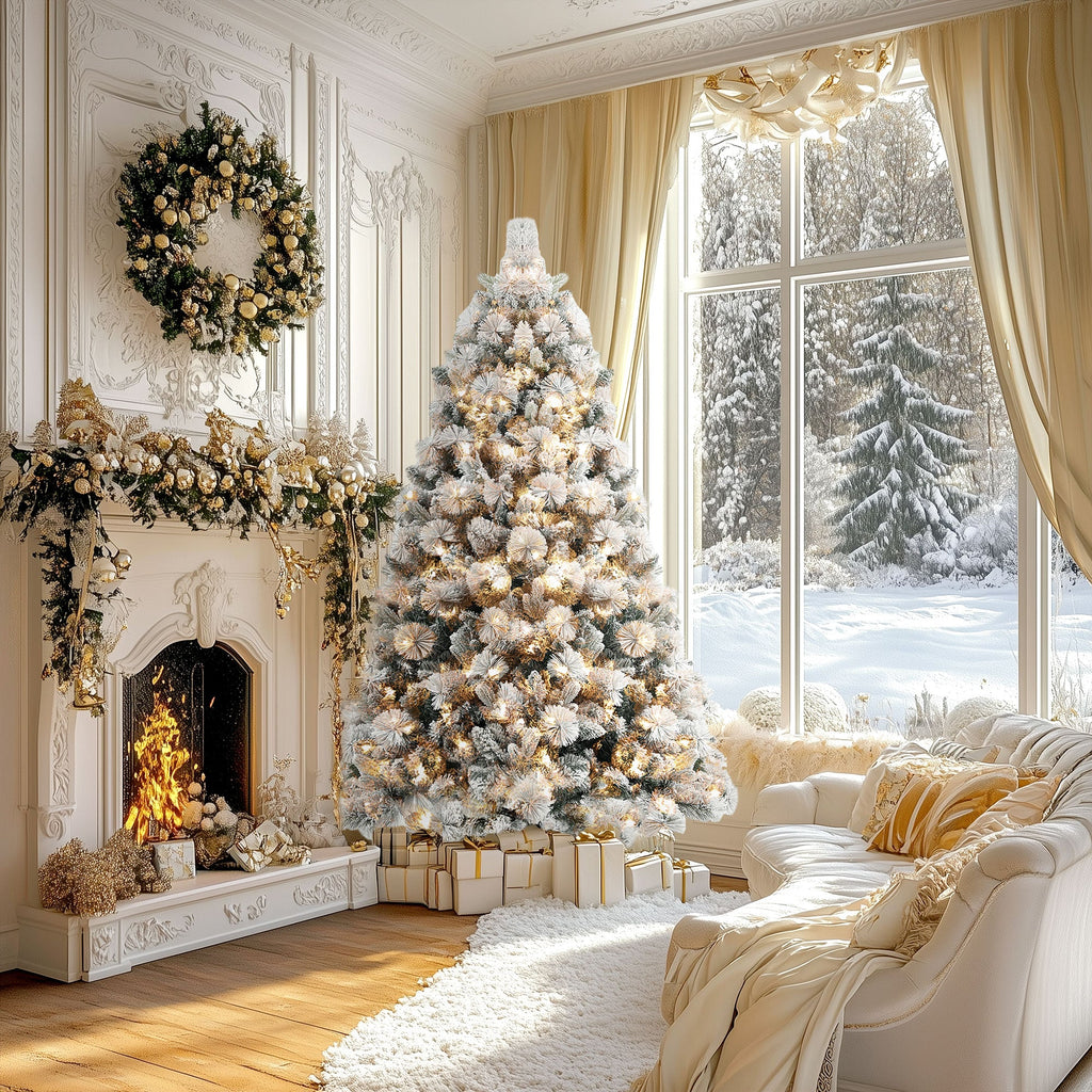 SnowDream Christmas Holiday Tree – Shimmering 350 LED Lights (With Free Decorative Ball)