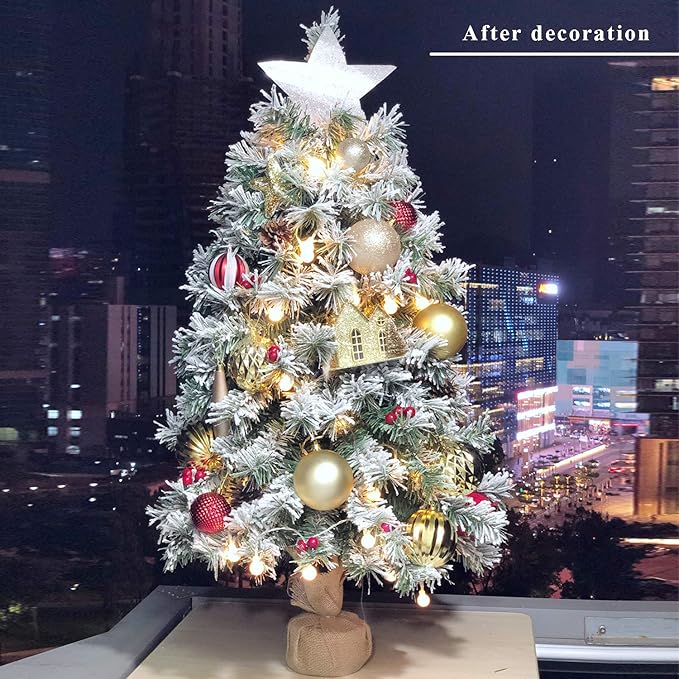 SnowDream Christmas Holiday Tree – Shimmering 350 LED Lights (With Free Decorative Ball)