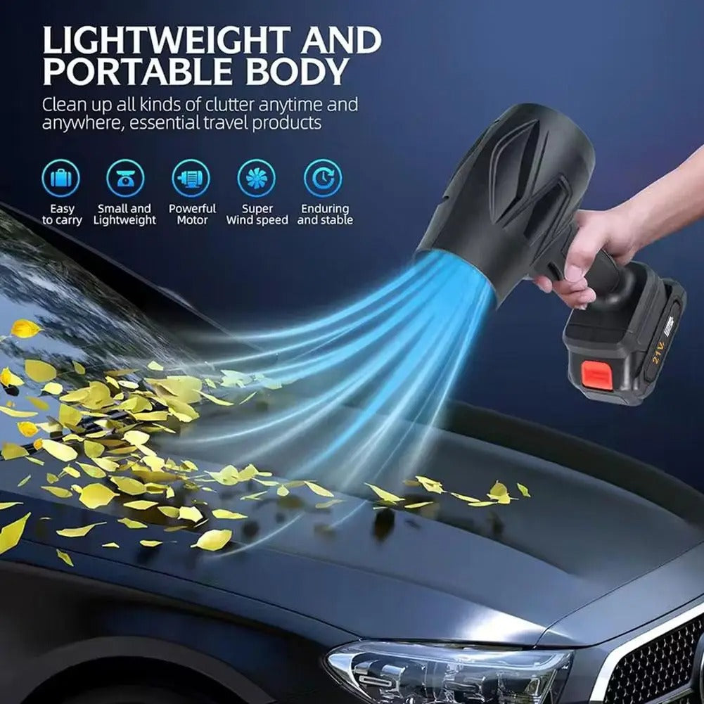 Professional Cordless Turbo Jet Fan - High-Velocity Portable Air Blower for Snow Removal, Car Detailing, Industrial Dusting (Includes Battery & Charger)