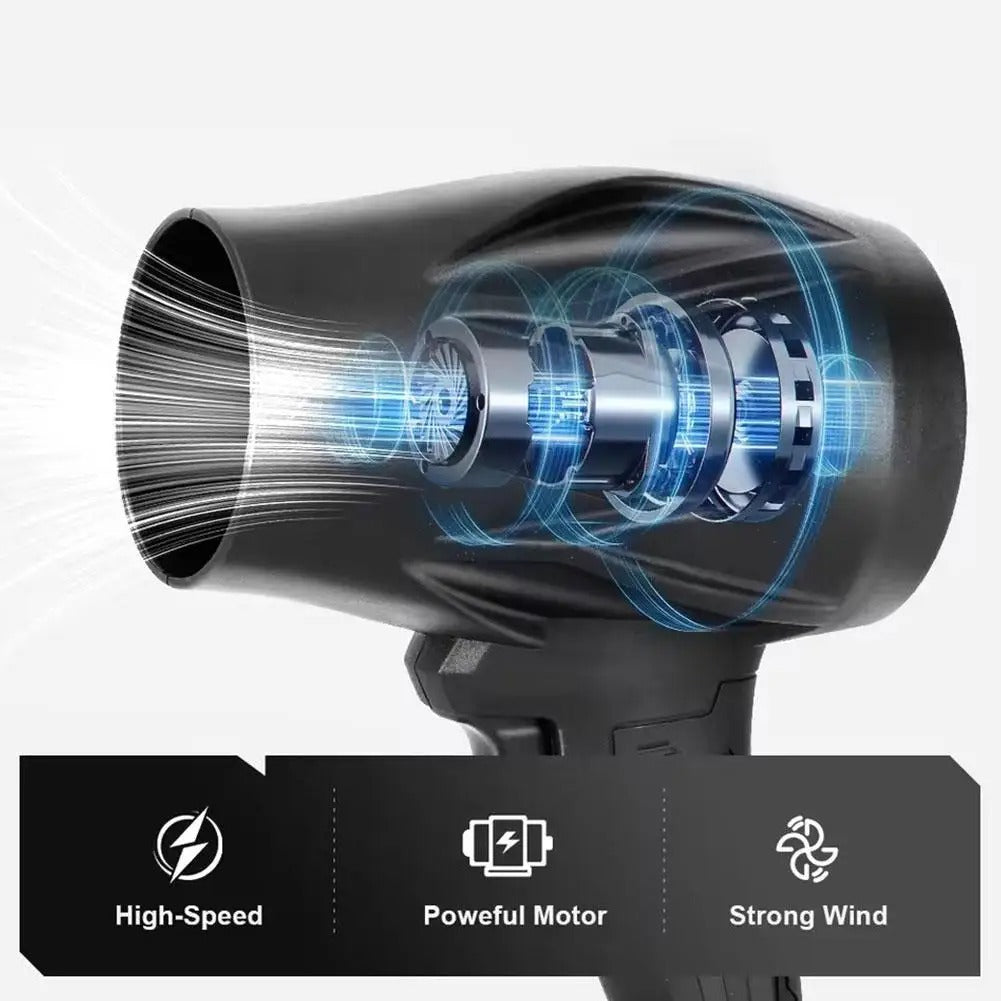 Professional Cordless Turbo Jet Fan - High-Velocity Portable Air Blower for Snow Removal, Car Detailing, Industrial Dusting (Includes Battery & Charger)